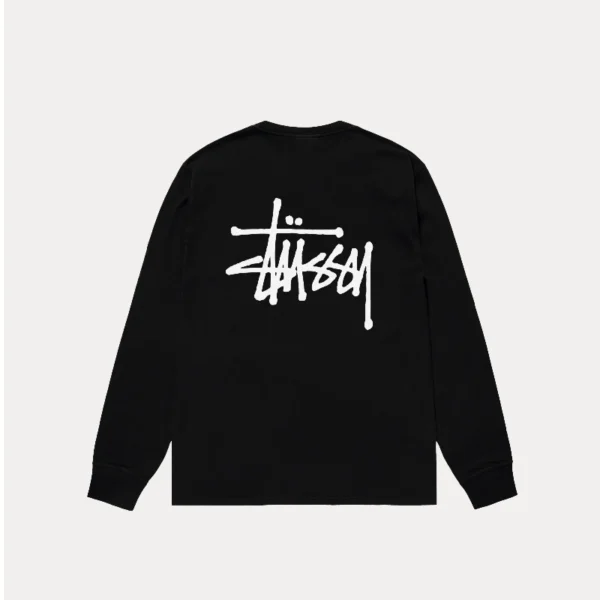 Basic Stussy Black Long Sleeve Shirt Back