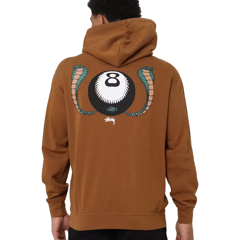 Stussy 8 Ball Cobra Brown Hoodie Back