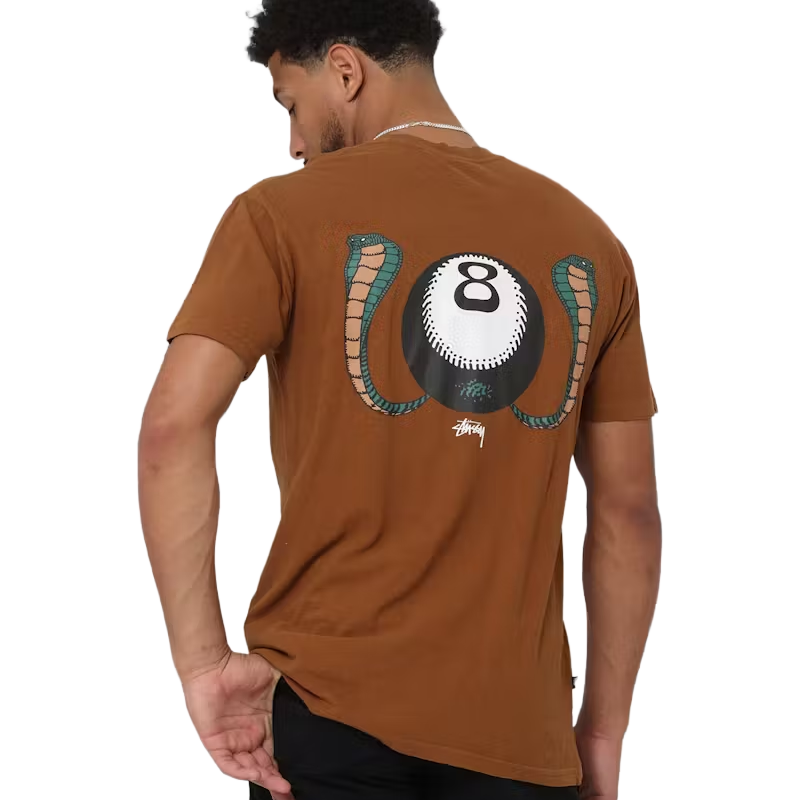 Stussy 8 Ball Cobra Brown Shirt Back