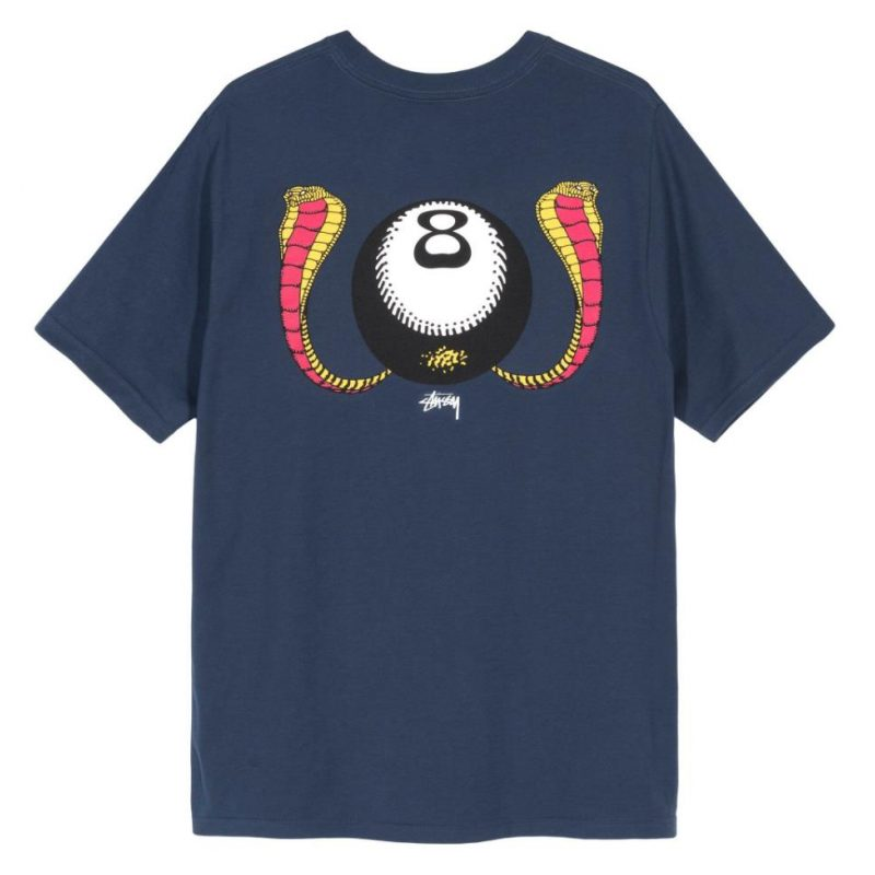 Stussy 8 Ball Cobra Navy Shirt Back