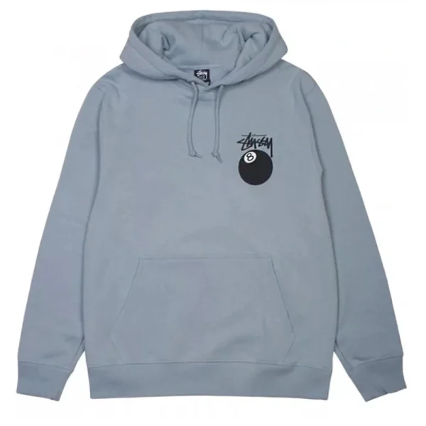 Stussy 8 Ball Grey Pullover Hoodie