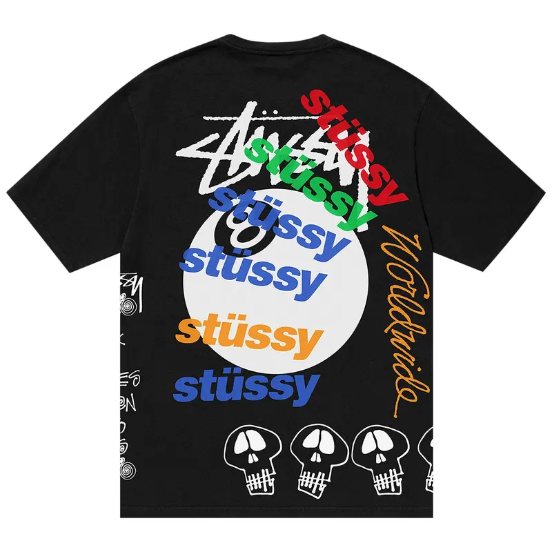 Stussy 8 Ball Test Strike Black Tee Back