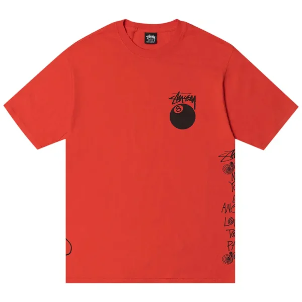 Stussy 8 Ball Test Strike Red T-Shirt