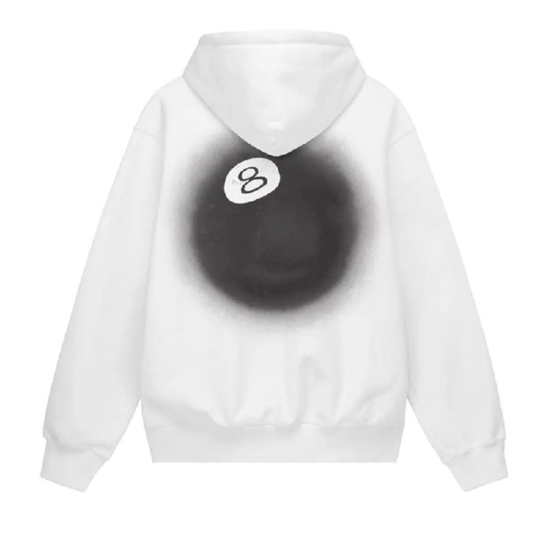 Stussy 8 Ball White Fade Hoodie-back