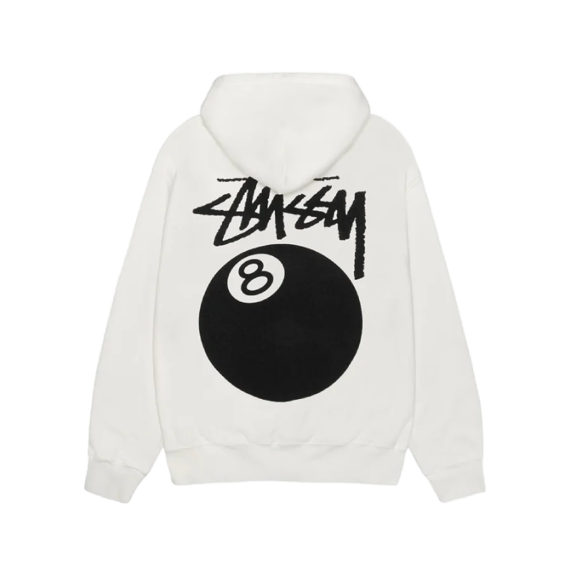 Stussy 8 Ball White Pullover Hoodie-back
