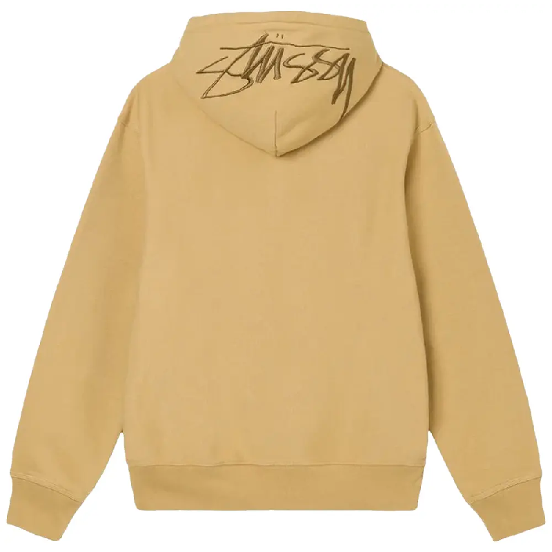 Stussy Back Hood Embroidered Brown Hoodie-back side