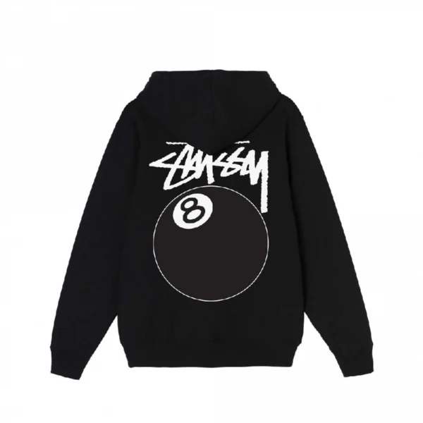 Stussy Basic 8 Ball Black Hoodie-back