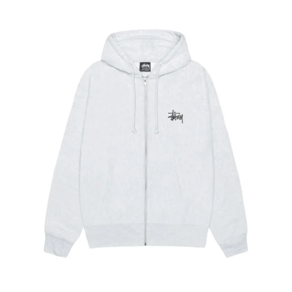 Stussy Basic Ash Heather Zip Up Hoodie