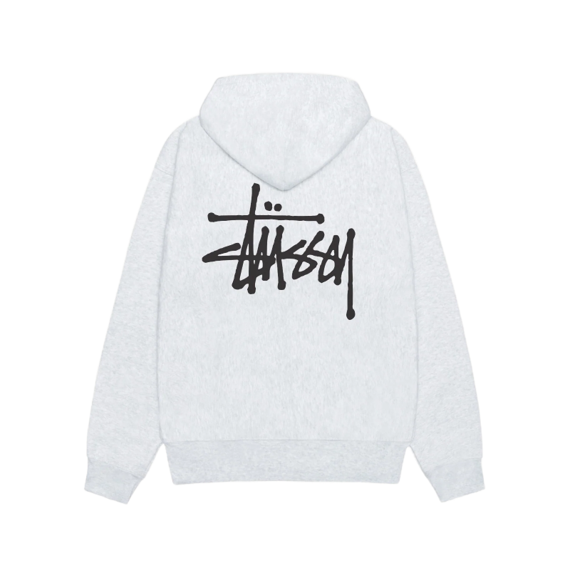 Stussy Basic Ash Heather Zip Up Hoodie-back