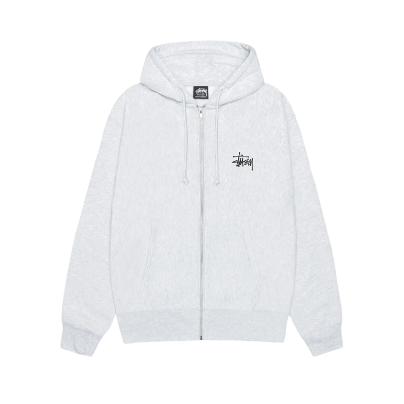 Stussy Basic Ash Heather Zip Up Hoodie