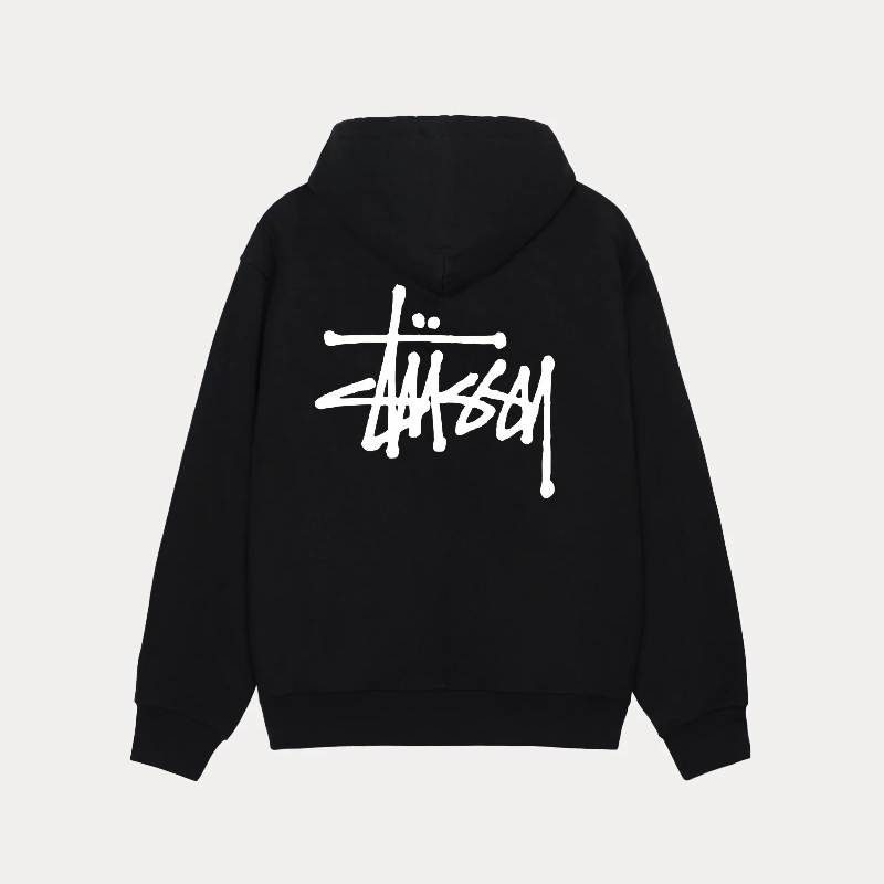 Stussy Basic Black pullover Hoodie-back