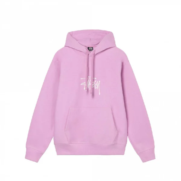 Stussy Basic Embroidered Pink Hoodie