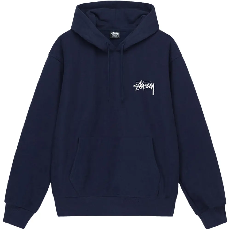Stussy Basic Navy Blue 8 Ball Faded Hoodie