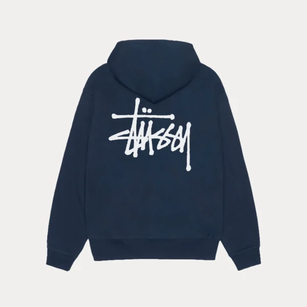 Stussy Basic Navy Blue Hoodie-back