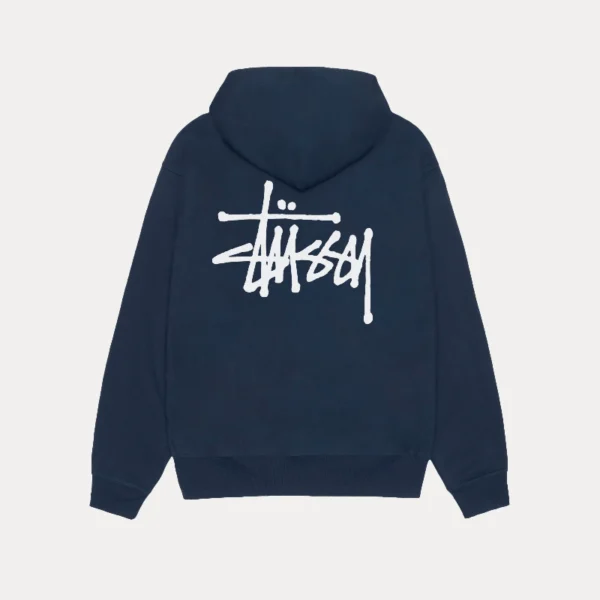 Stussy Basic Navy Blue Zip Up Hoodie-back