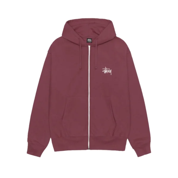 Stussy Basic Oxblood Zip Up Hoodie