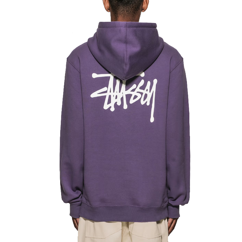 Stussy Basic Purple Pullover Hoodie-back