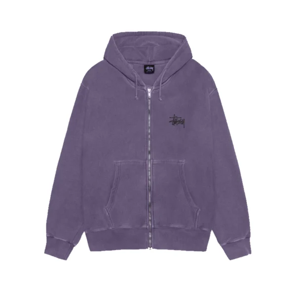 Stussy Basic Purple Zip Up Hoodie