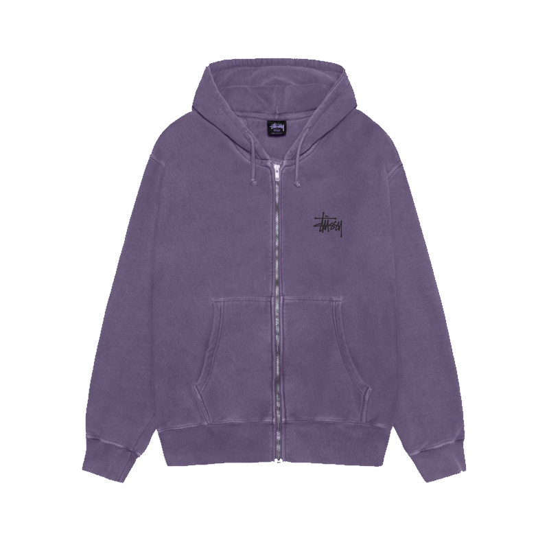 Stussy Basic Purple Zip Up Hoodie
