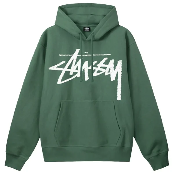 Stussy Big Stock Logo Green Hoodie