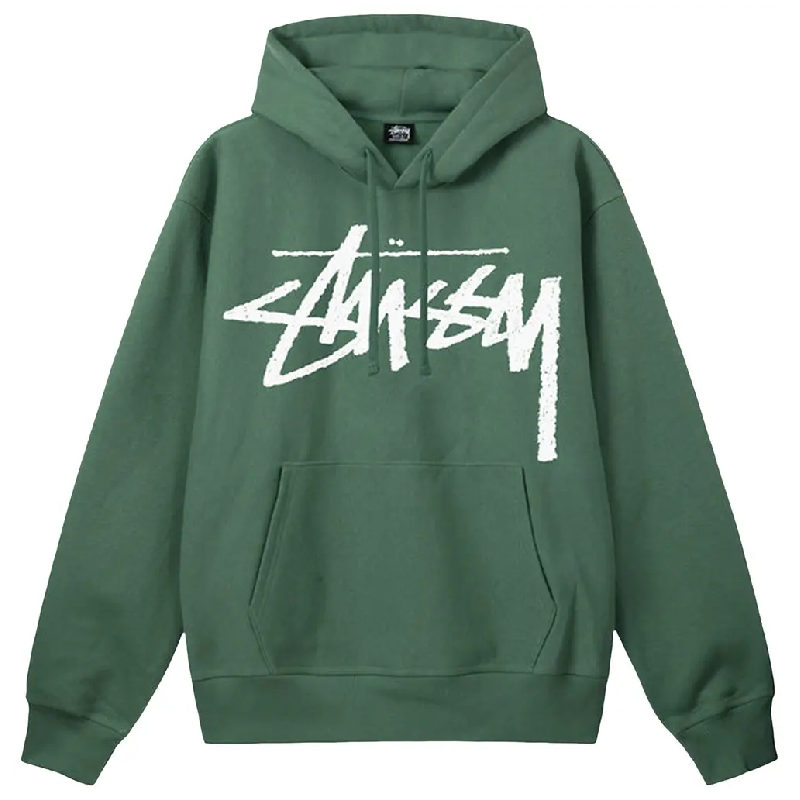 Stussy Big Stock Logo Green Hoodie