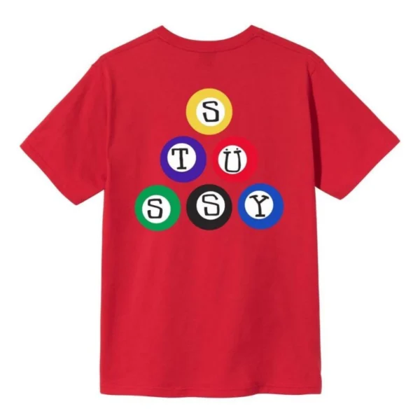 Stussy Billiards Balls Red Tee