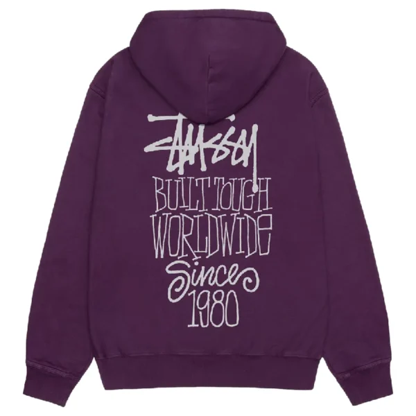 Stussy Built Tough Purple Hoodie-back