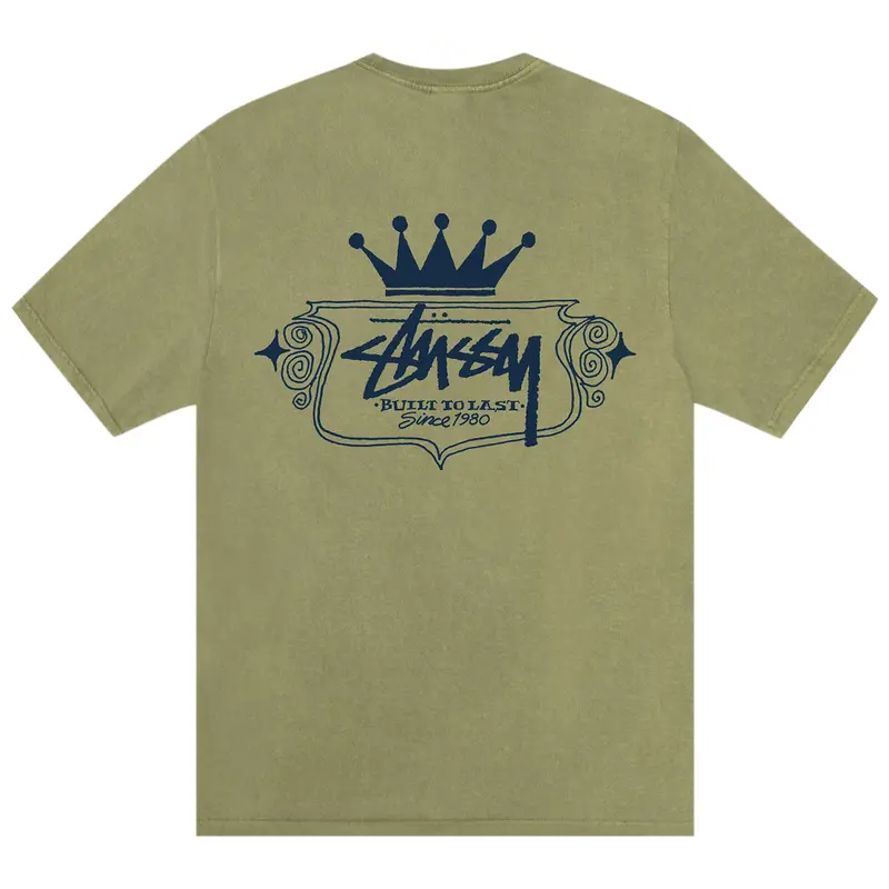 Stussy Built to Last Green Shirt Back
