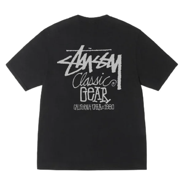 Stussy Classic Gear Black Shirt Back