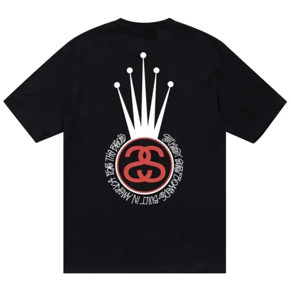 Stussy Crown Link Black T-Shirt Back