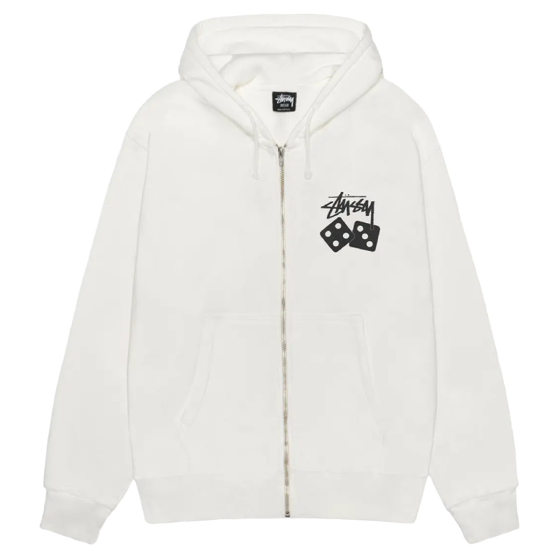 Stussy Dice White Zip Up Hoodie