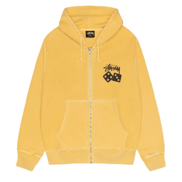 Stussy Dice Yellow Zip Up Hoodie
