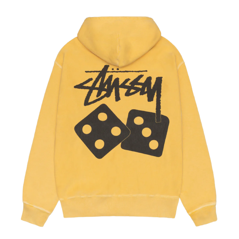 Stussy Dice Yellow Zip Up Hoodie-back