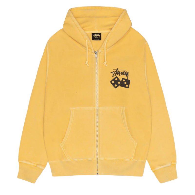 Stussy Dice Yellow Zip Up Hoodie