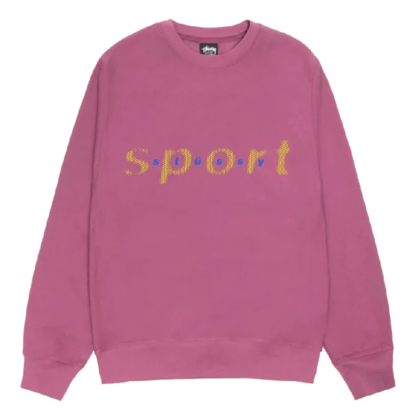 Stussy Dot Sport Berry Pink Long Sleeve Shirt