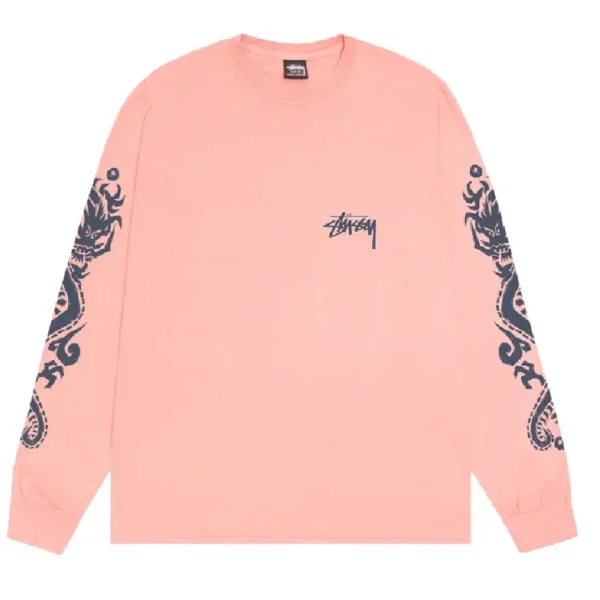 Stussy Dragon Coral Long Sleeve Shirt