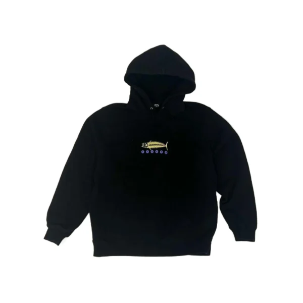 Stussy Fish Embroidered Black Hoodie