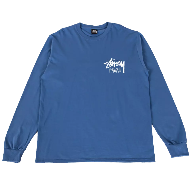 Stussy Hawaii Long Sleeve Blue Shirt