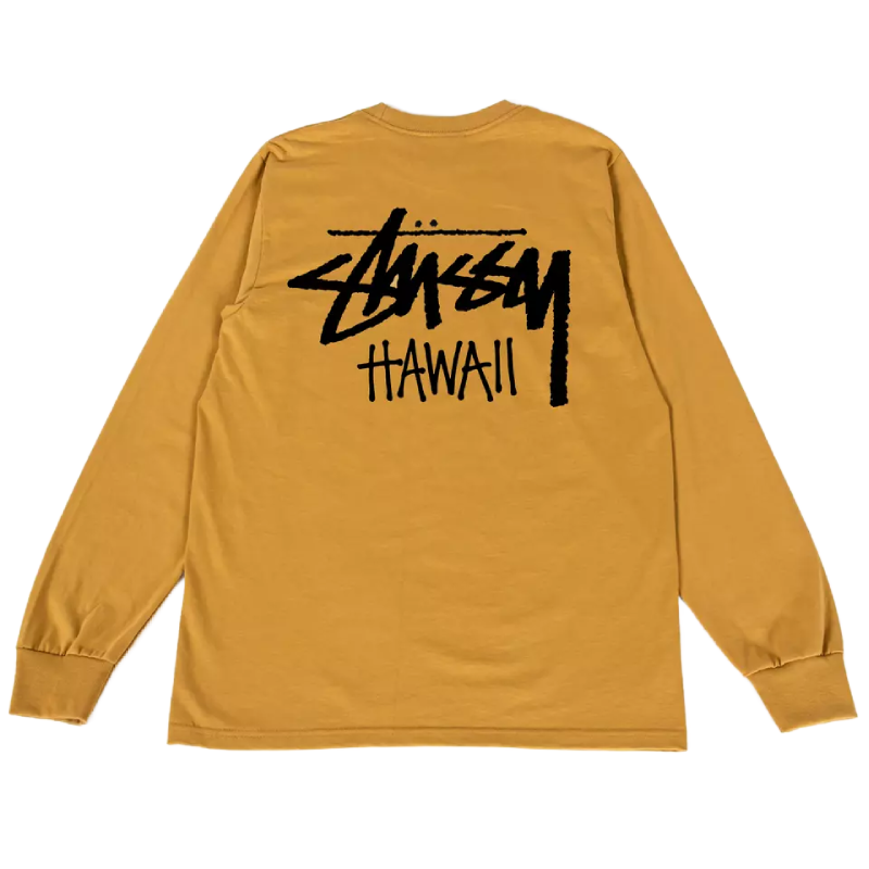 Stussy Hawaii Long Sleeve Mustard Shirt-back