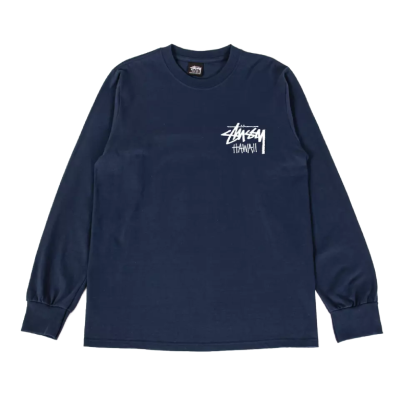 Stussy Hawaii Long Sleeve Navy Shirt