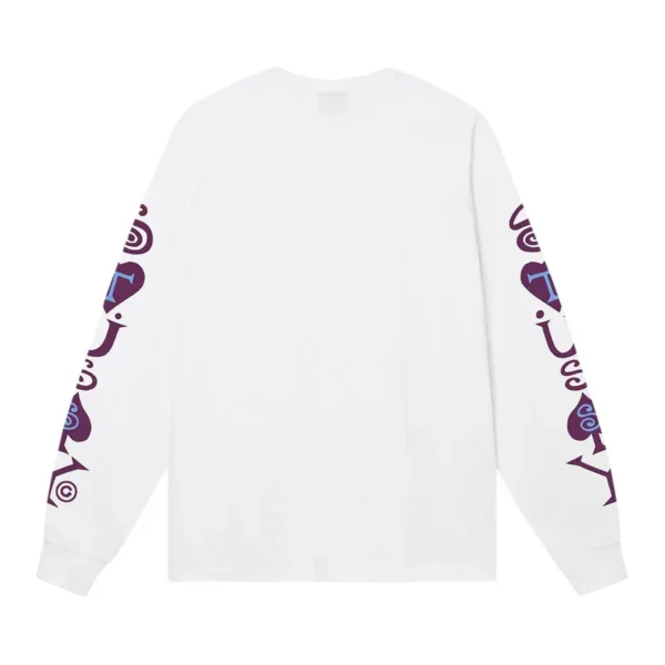 Stussy Heart Spades White Longsleeve Shirt Back