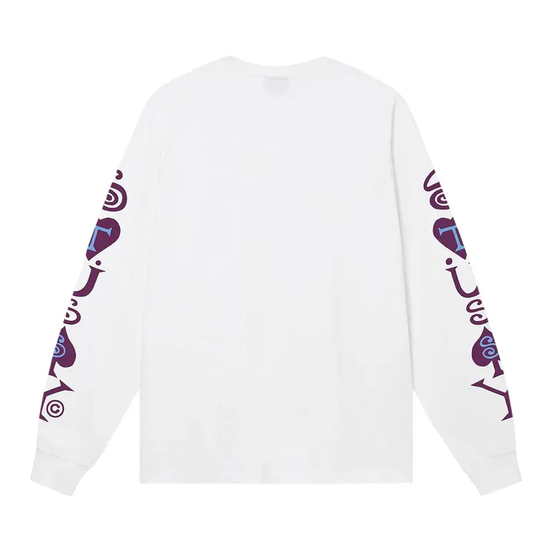 Stussy Heart Spades White Longsleeve Shirt Back