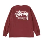 Stussy Honolulu Red Long Sleeve Shirt-back