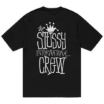 Stussy International Crown Black T-Shirt Back