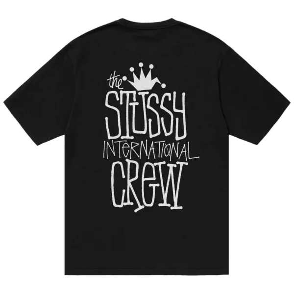 Stussy International Crown Black T-Shirt Back