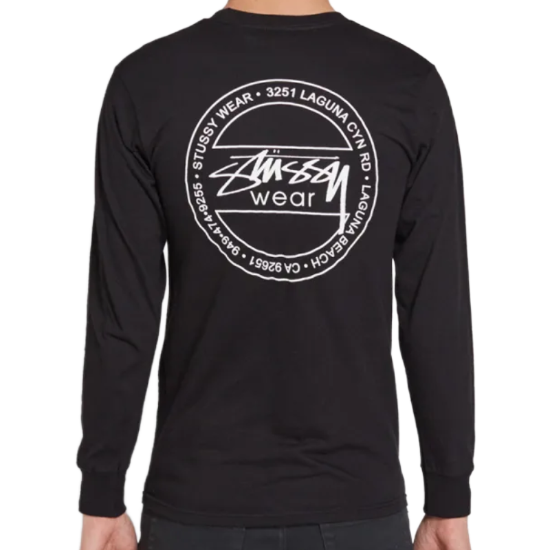 Stussy Laguna Dot Black Long Sleeve-back