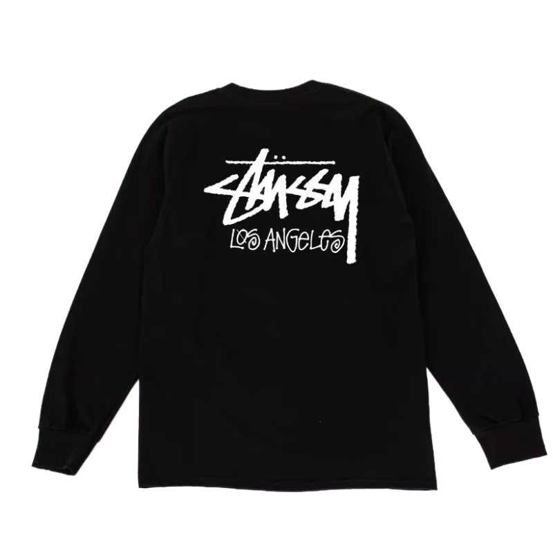 Stussy Los Angeles Long Sleeve Black Shirt-back