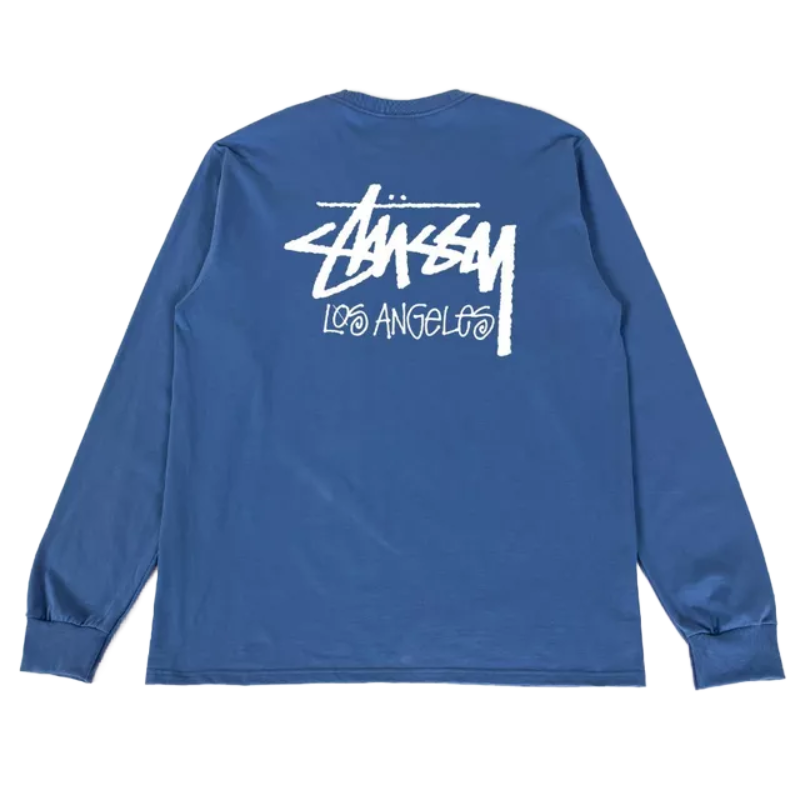 Stussy Los Angeles Long Sleeve Blue Shirt-back