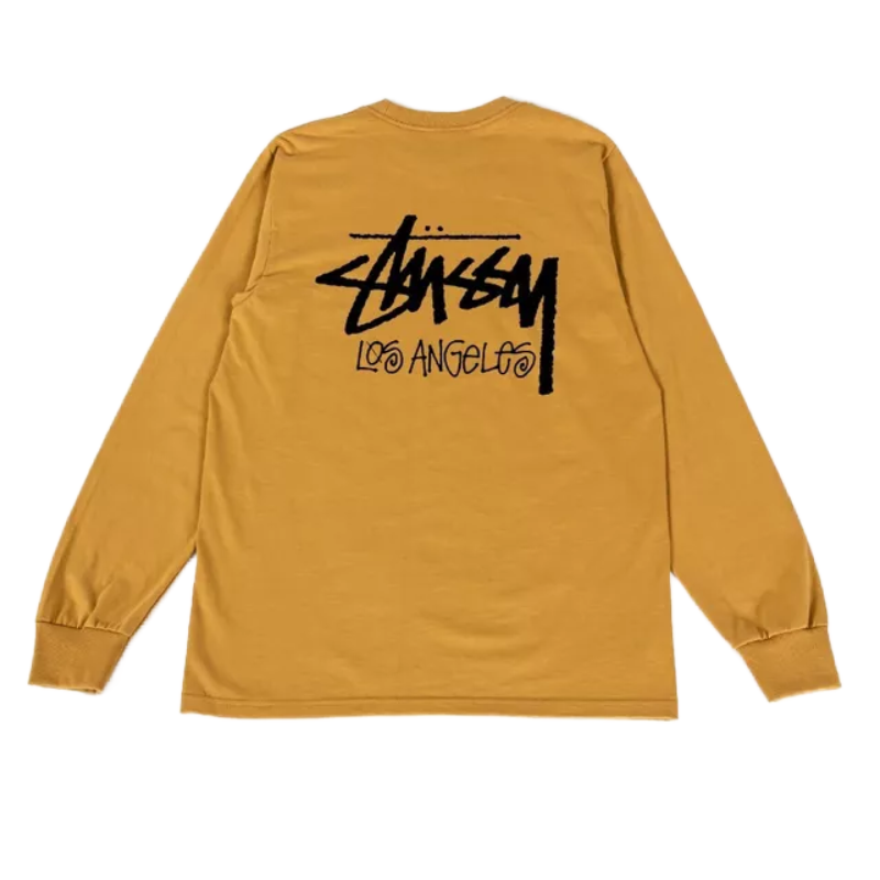 Stussy Los Angeles Long Sleeve Mustard Shirt-back