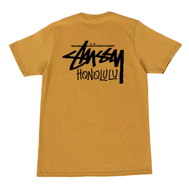 Stussy Honolulu Mustard T Shirt-back